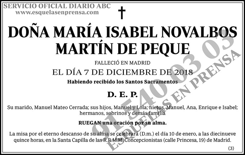 María Isabel Novalbos Martín de Peque