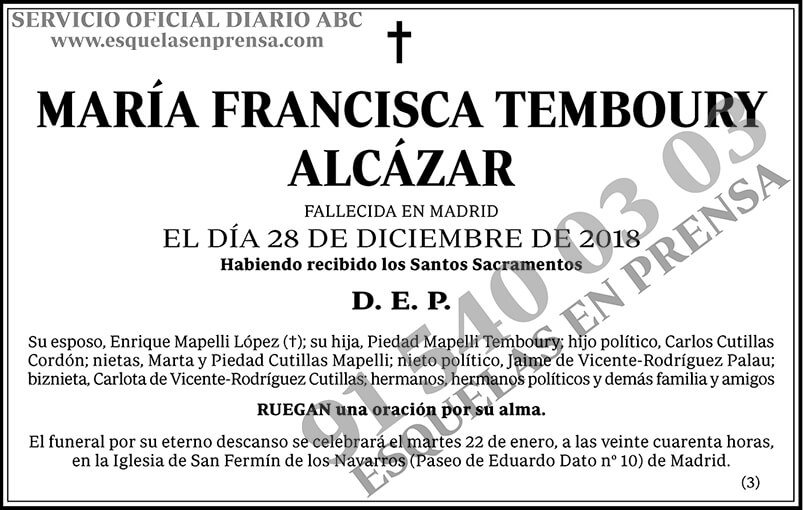 María Francisca Temboury Alcázar