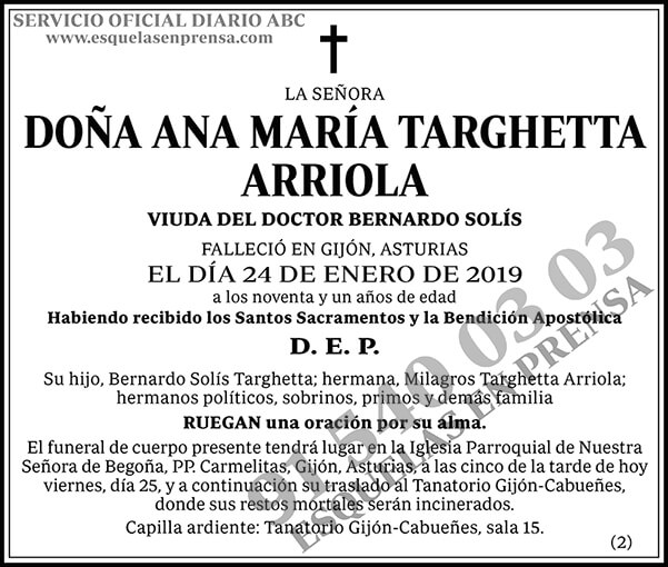 Ana María Targhetta Arriola
