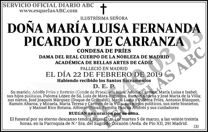 María Luisa Fernanda Picardo y de Carranza