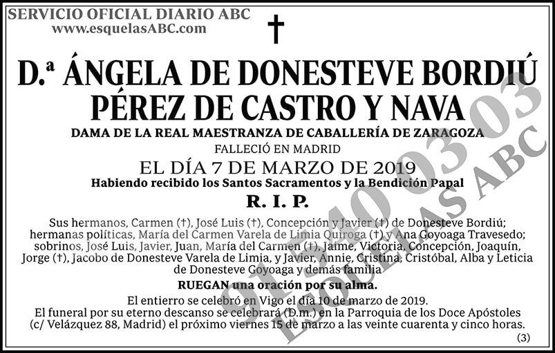 Ángela de Donesteve Bordiú Pérez de Castro y Nava