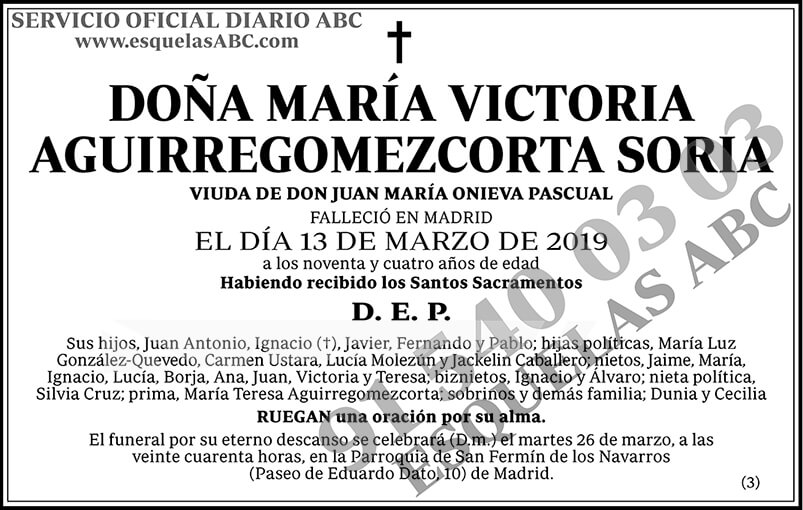 María Victoria Aguirregomezcorta Soria