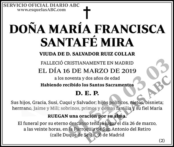 María Francisca Santafé Mira