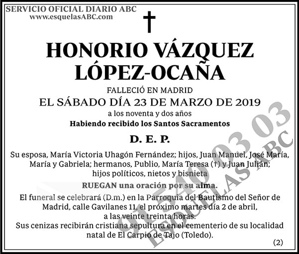 Honorio Vázquez López-Ocaña