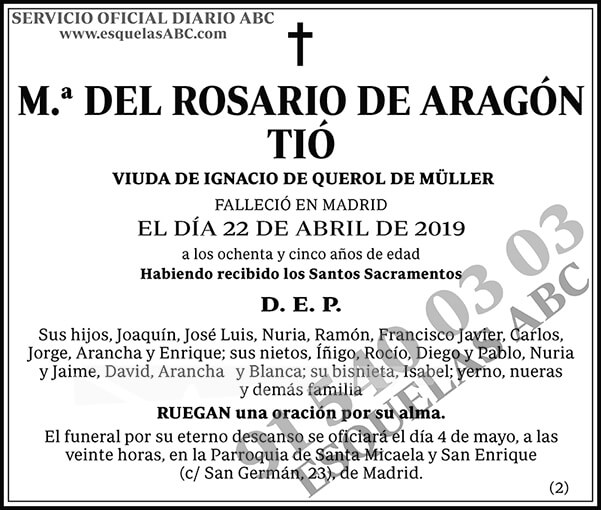 M.ª del Rosario de Aragón Tió