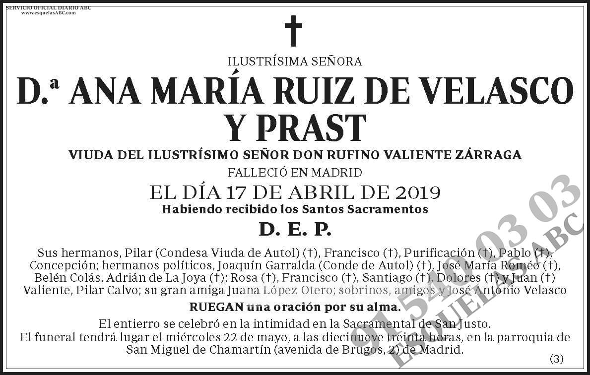 Ana María Ruiz de Velasco y Prast