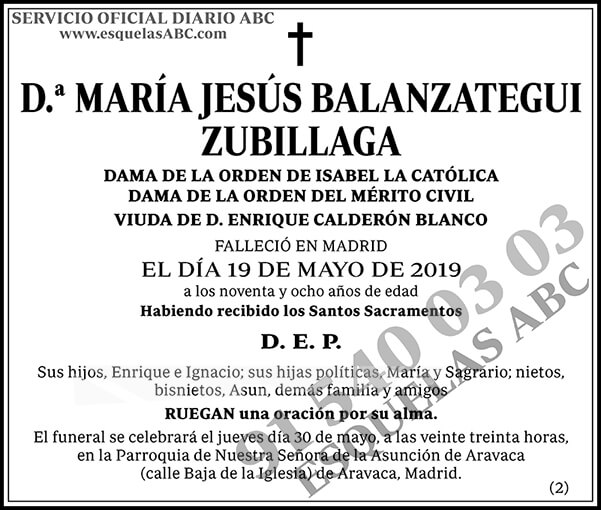 María Jesús Balanzategui Zubillaga
