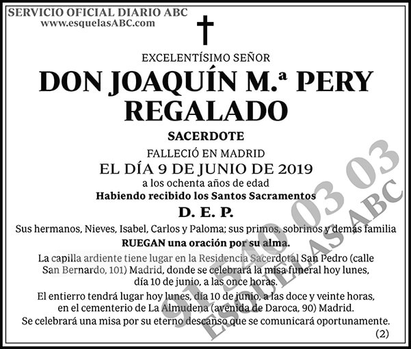 Joaquín M.ª Pery Regalado