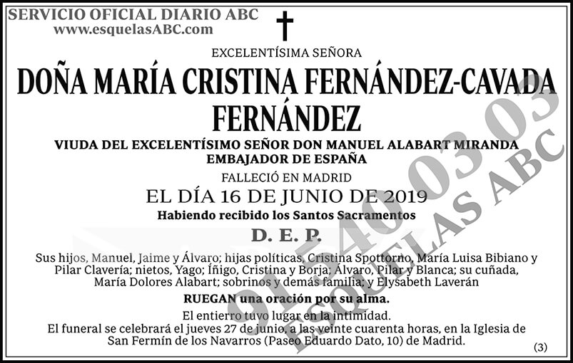 María Cristina Fernández-Cavada Fernández