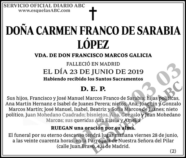 Carmen Franco de Sarabia López