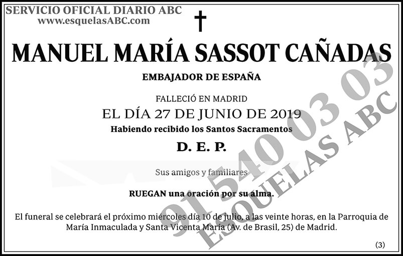Manuel María Sassot Cañadas