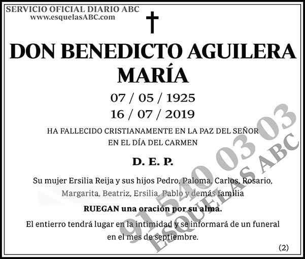Benedicto Aguilera María