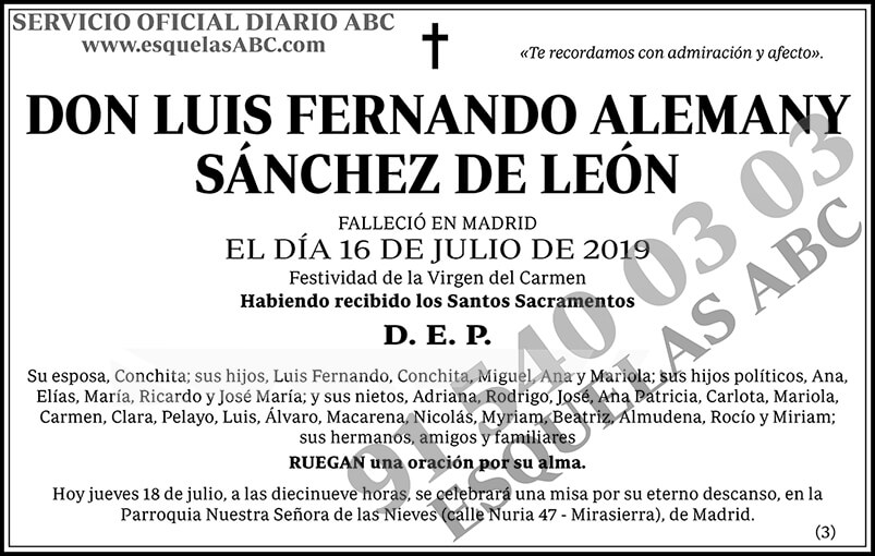 Luis Fernando Alemany Sánchez de León