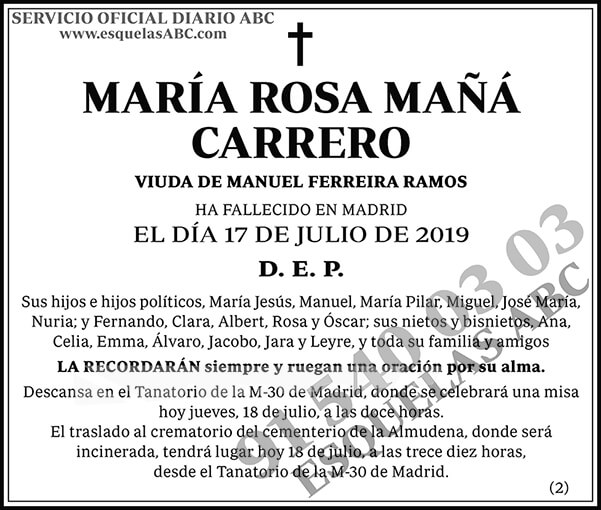 María Rosa Mañá Carrero