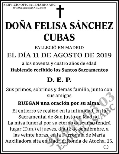 Felisa Sánchez Cubas