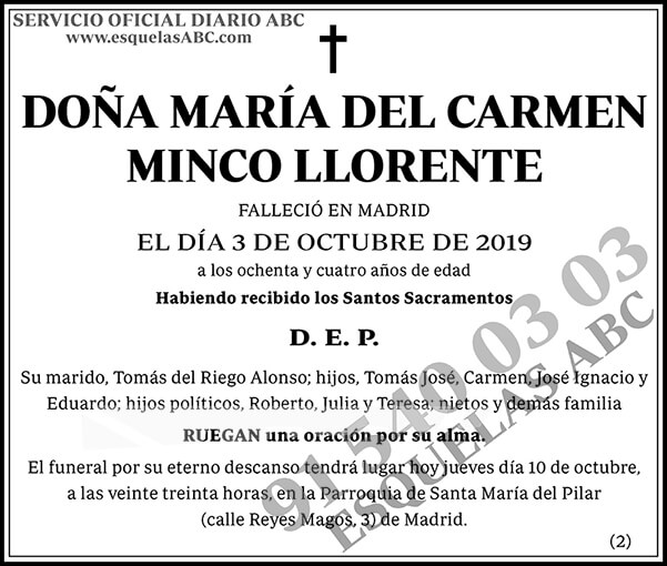 María del Carmen Minco Llorente