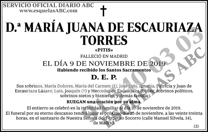 María Juana de Escauriaza Torres
