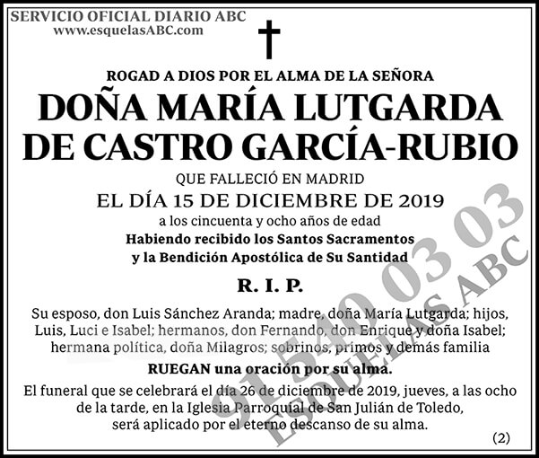 María Lutgarda de Castro García-Rubio