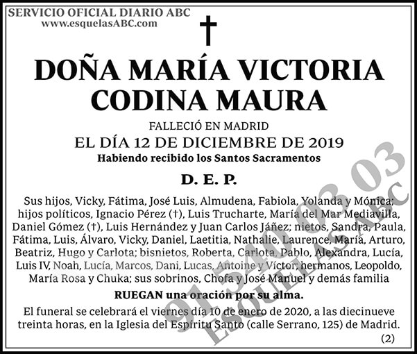 María Victoria Codina Maura