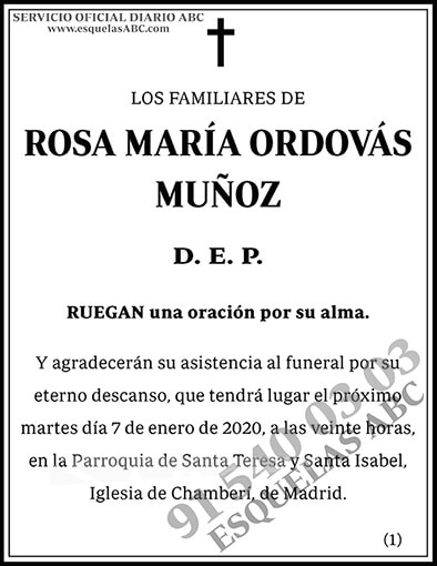 Rosa María Ordovás Muñoz