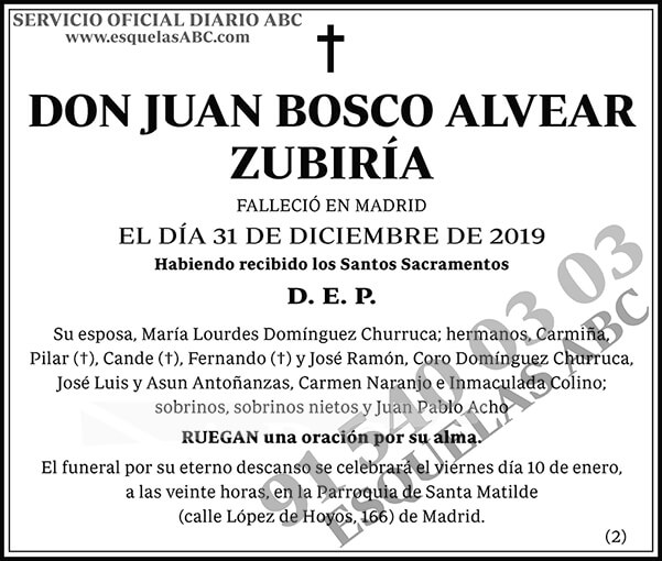 Juan Bosco Alvear Zubiría