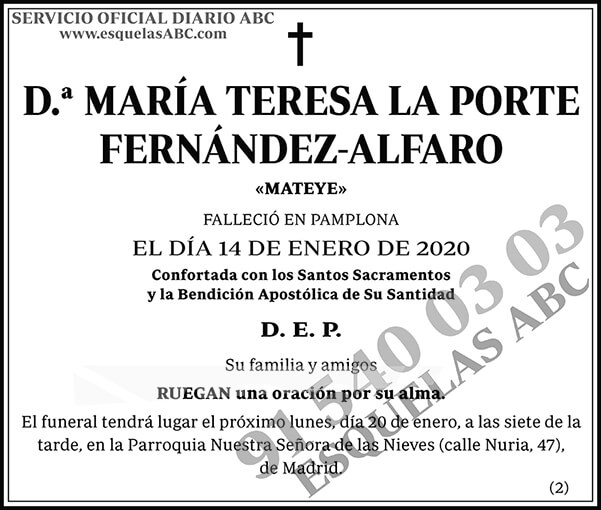 María Teresa La Porte Fernández-Alfaro