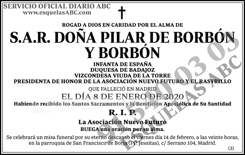 Pilar de Borbón y Borbón