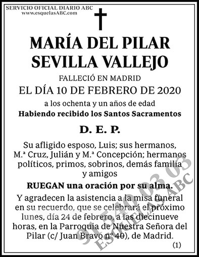 María del Pilar Sevilla Vallejo