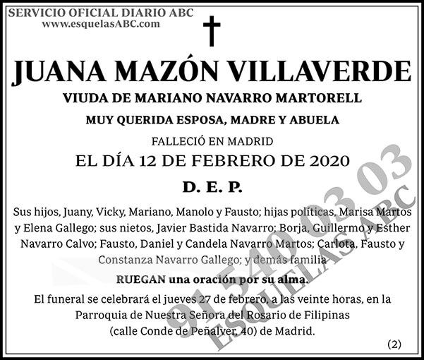 Juana Mazón Villaverde