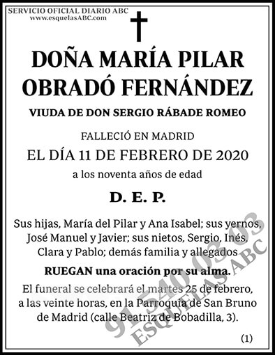 María Pilar Obradó Fernández