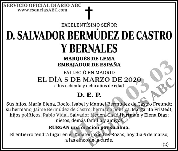 Salvador Bermúdez de Castro y Bernales