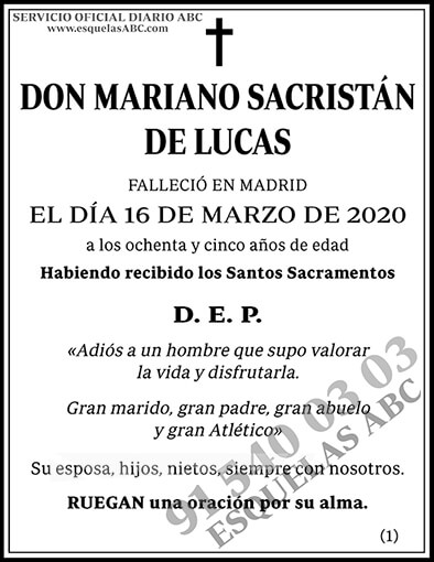 Mariano Sacristán de Lucas