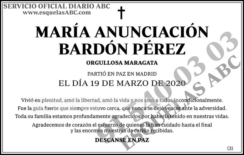 María Anunciación Bardón Pérez