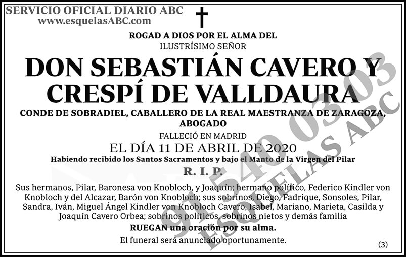 Sebastián Cavero y Crespí de Valldaura