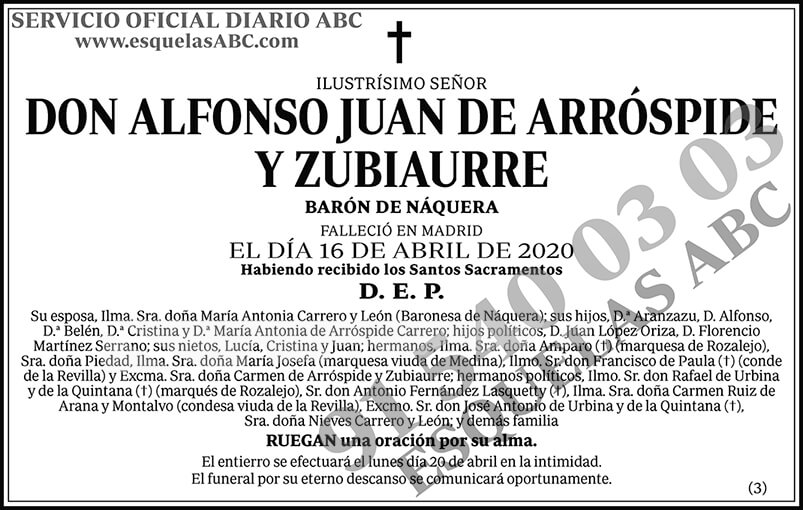 Alfonso Juan de Arróspide y Zubiaurre