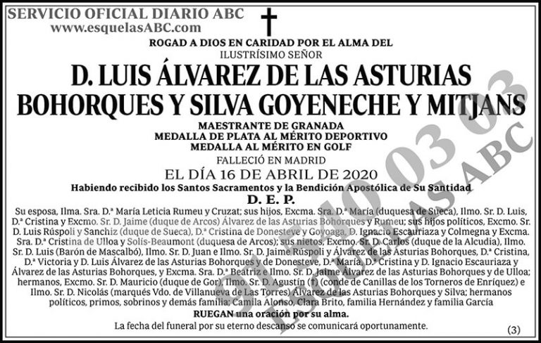 Luis Álvarez de las Asturias Bohorques y Silva Goyeneche y Mitjans
