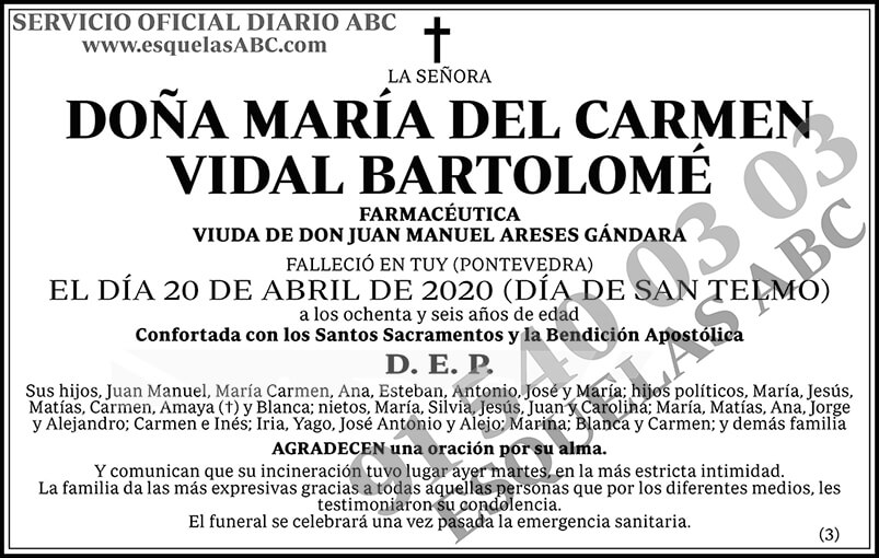 María del Carmen Vidal Bartolomé