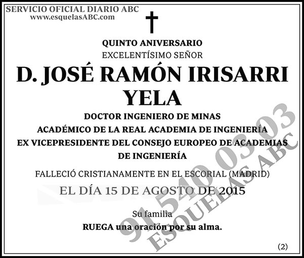 José Ramón Irisarri Yela