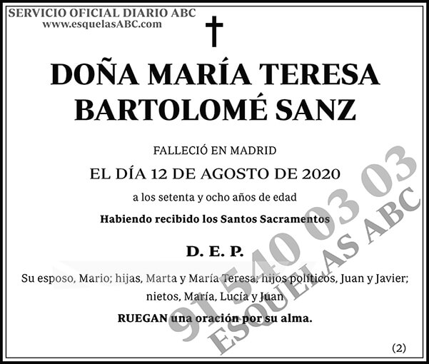 María Teresa Bartolomé Sanz