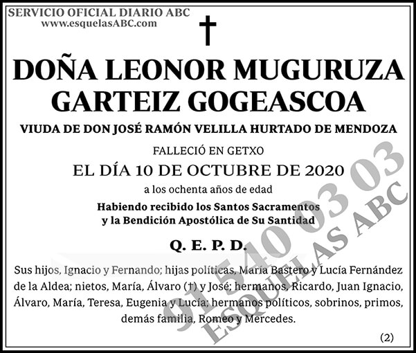 Leonor Muguruza Garteiz Gogeascoa