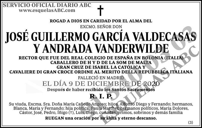 José Guillermo García Valdecasas y Andrada Vanderwilde