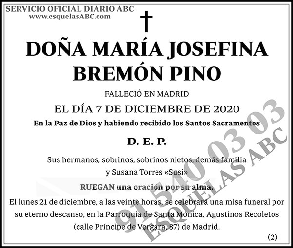 María Josefina Bremón Pino