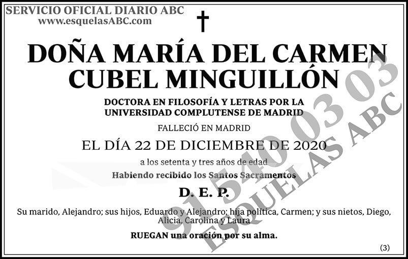 María del Carmen Cubel Minguillón
