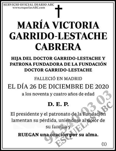 María Victoria Garrido-Lestache Cabrera