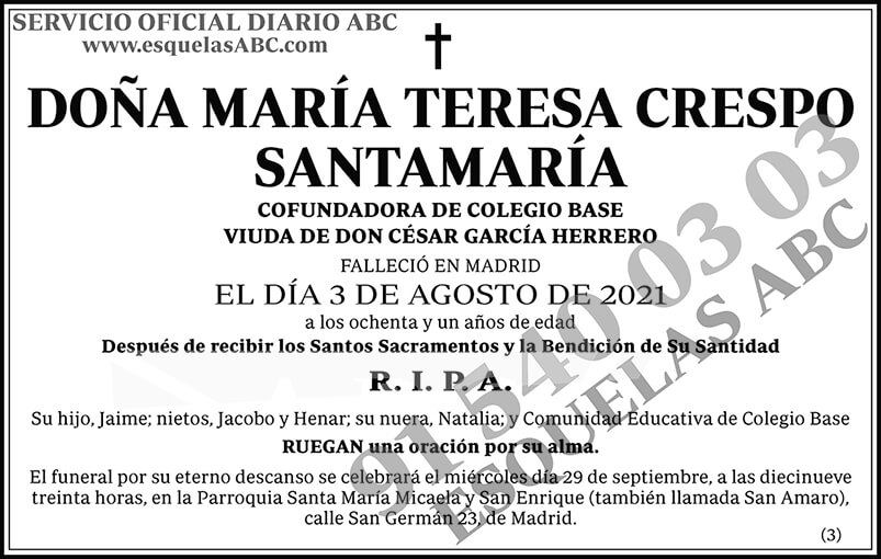 María Teresa Crespo Santamaría