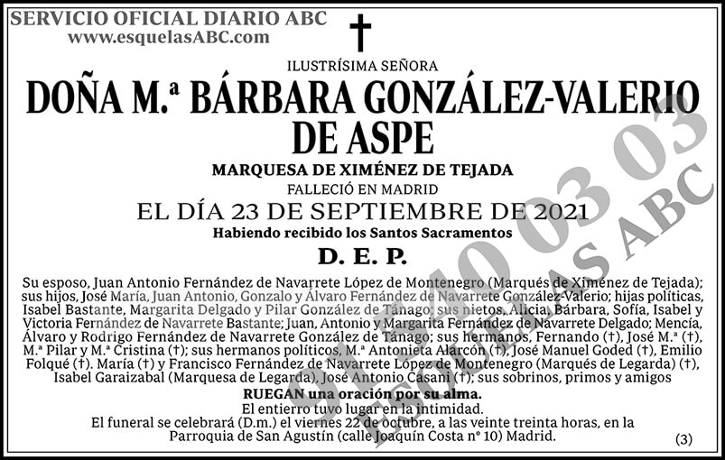 M.ª Bárbara González-Valerio de Aspe
