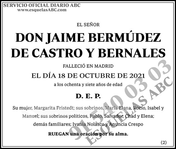 Jaime Bermúdez de Castro y Bernales