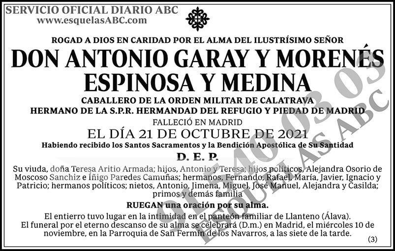 Antonio Garay y Morenés Espinosa y Medina