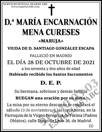 María Encarnación Mena Cureses