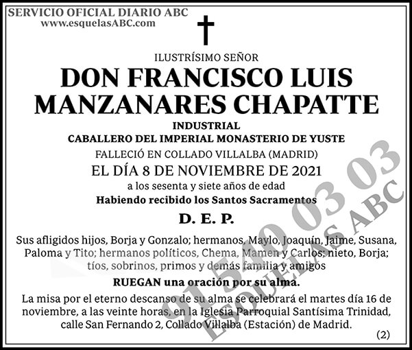 Francisco Luis Manzanares Chapatte